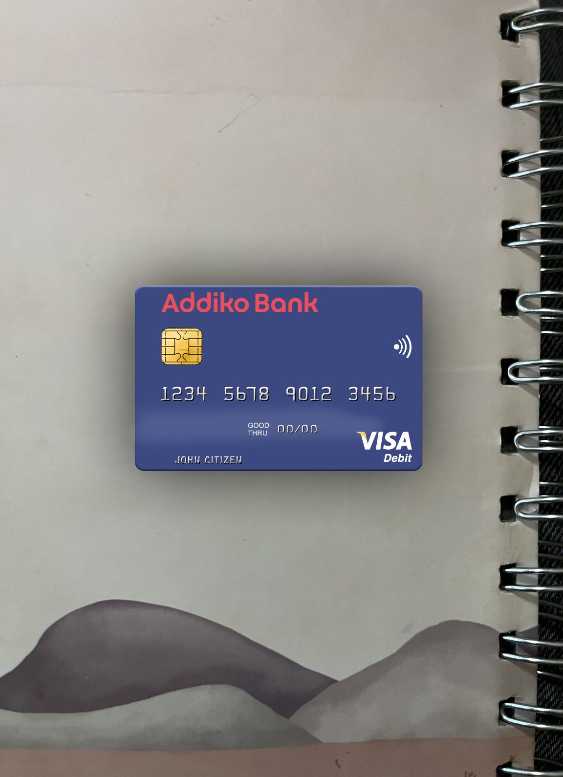 Download Slovenia Addiko Bank visa debit card photolook front Photoshop template